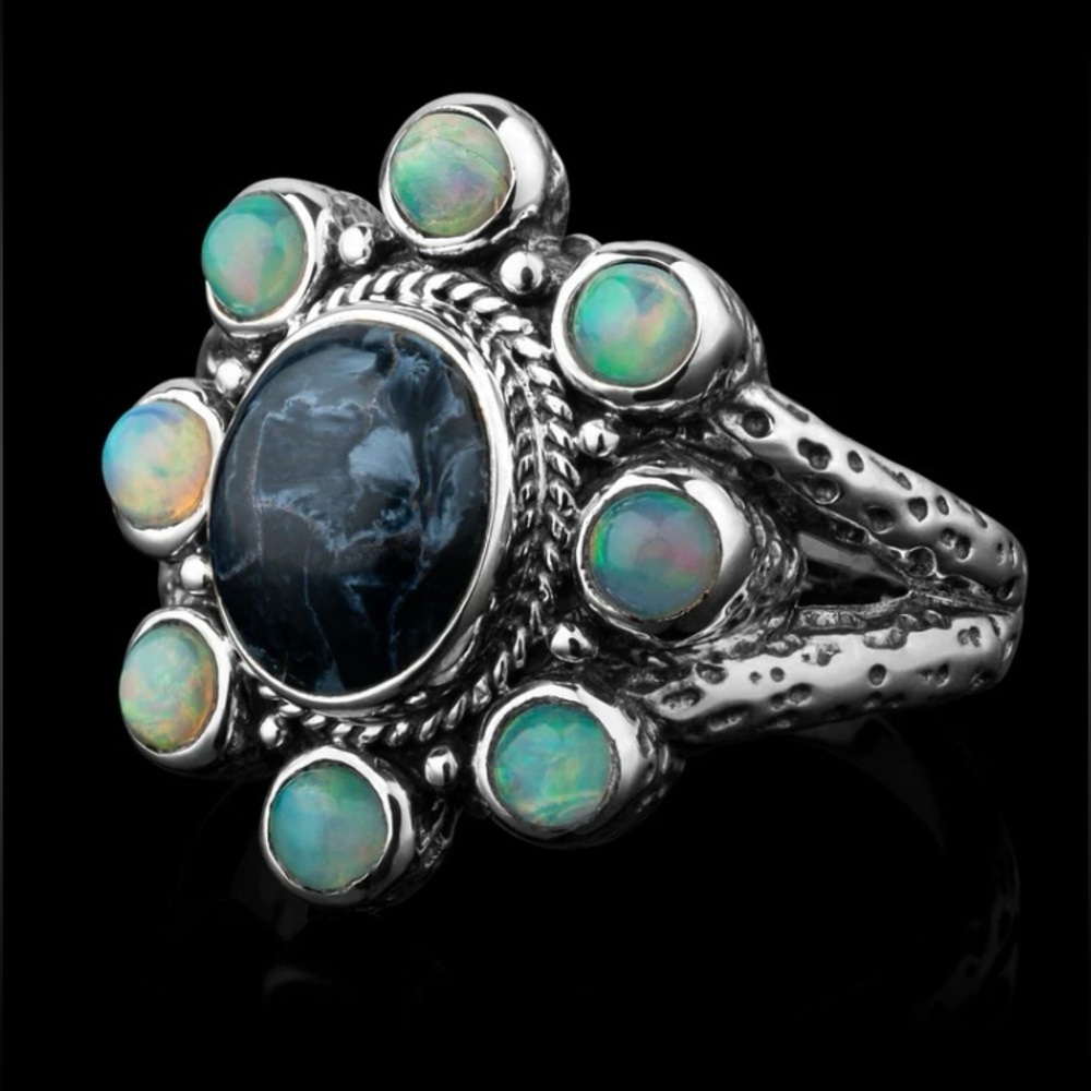 Etah Love Opal and Pietersite ring
